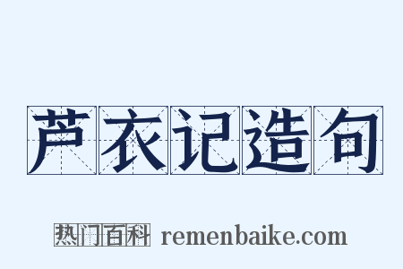 芦衣记造句是什么意思的图片